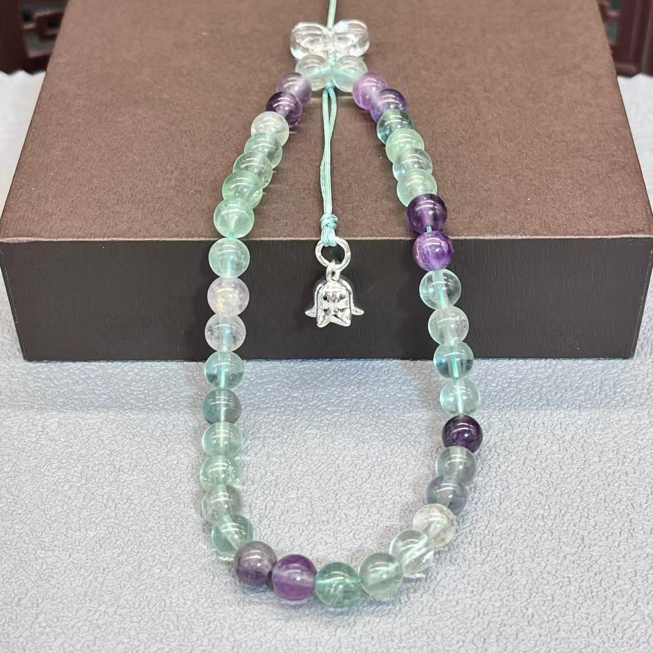 Natural crystal mobile phone chain