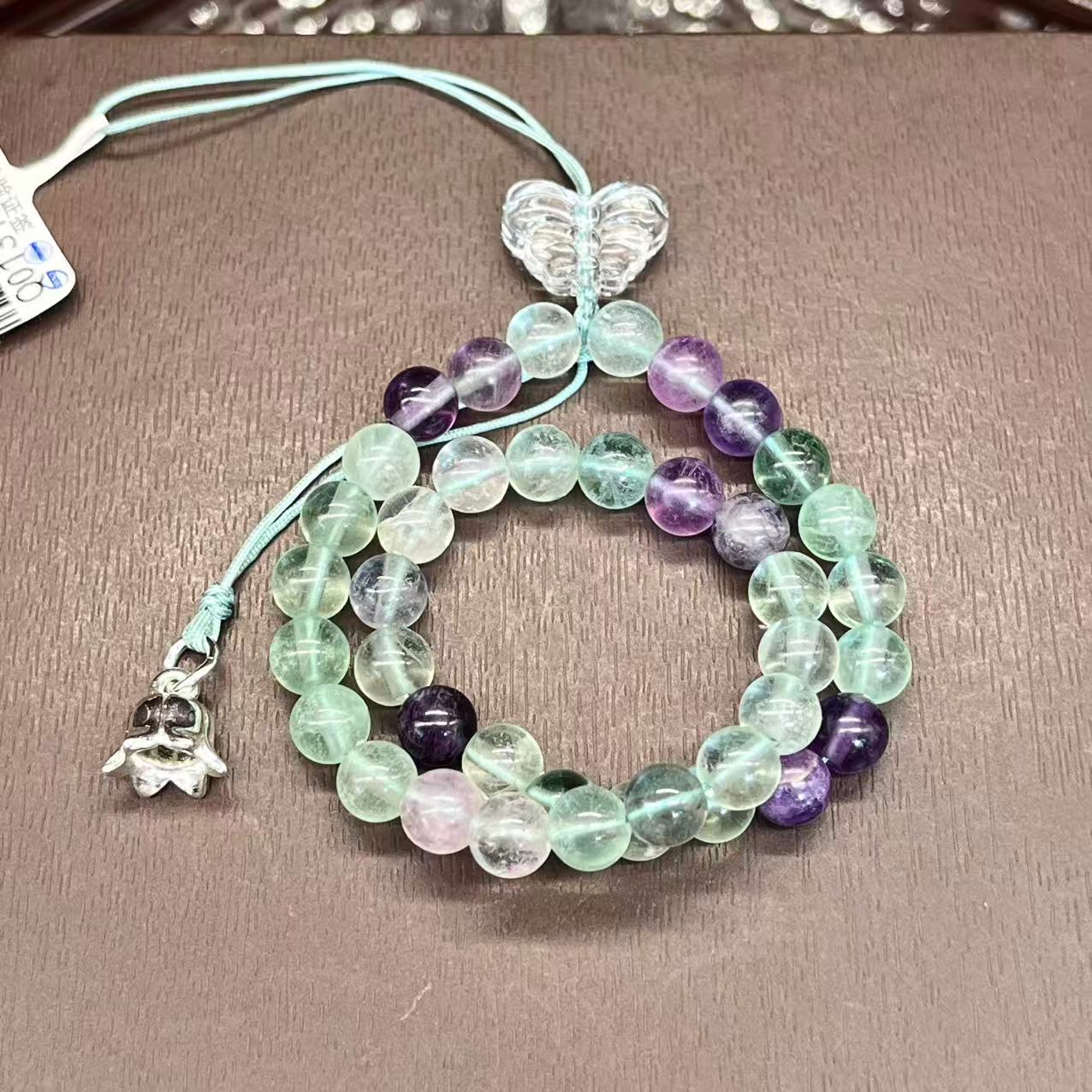 Natural crystal mobile phone chain