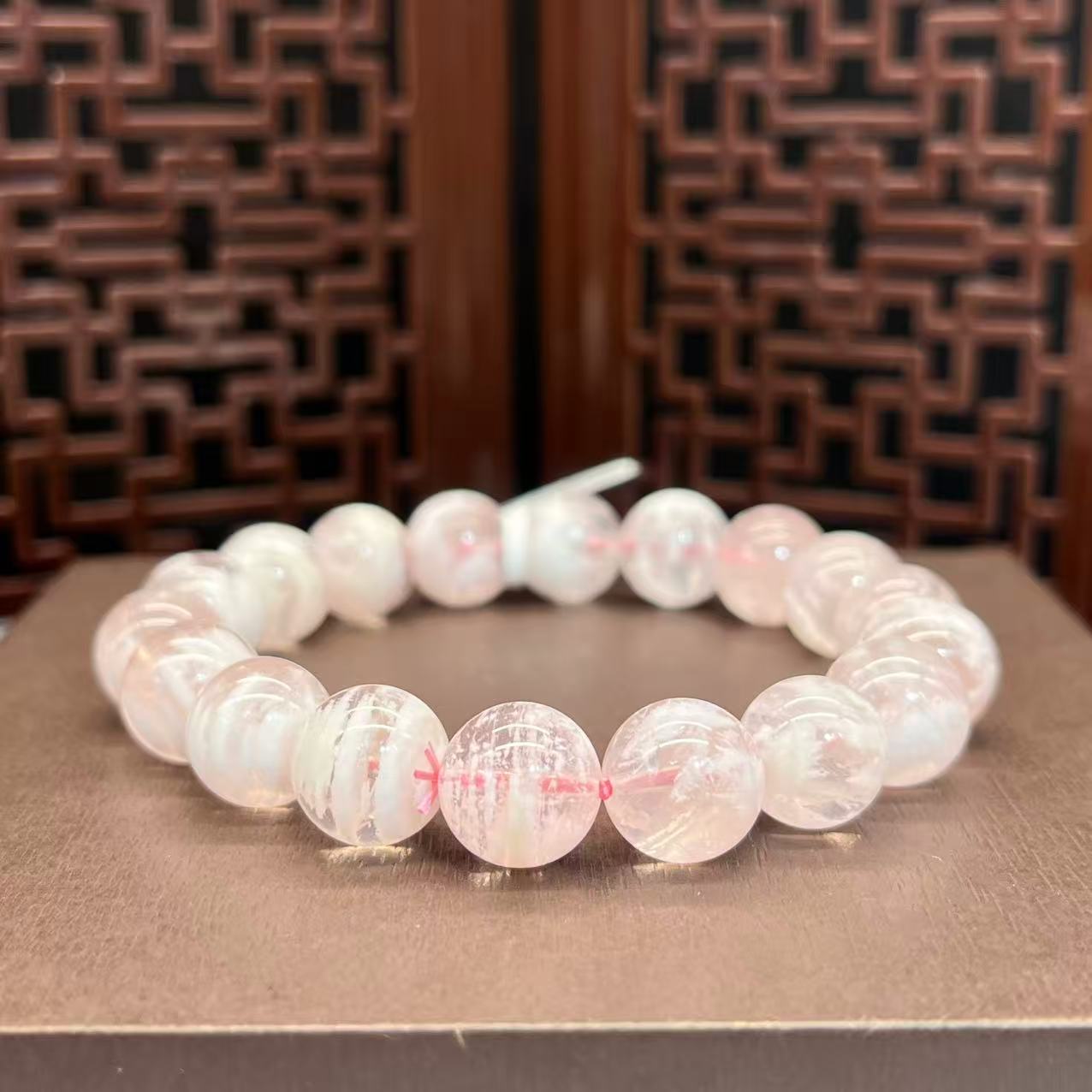 Natural pink snowflake crystal bracelet