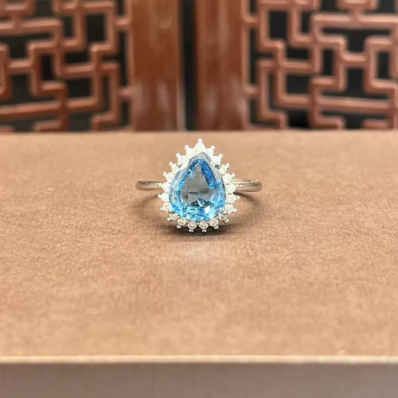 Natural topa stone ring