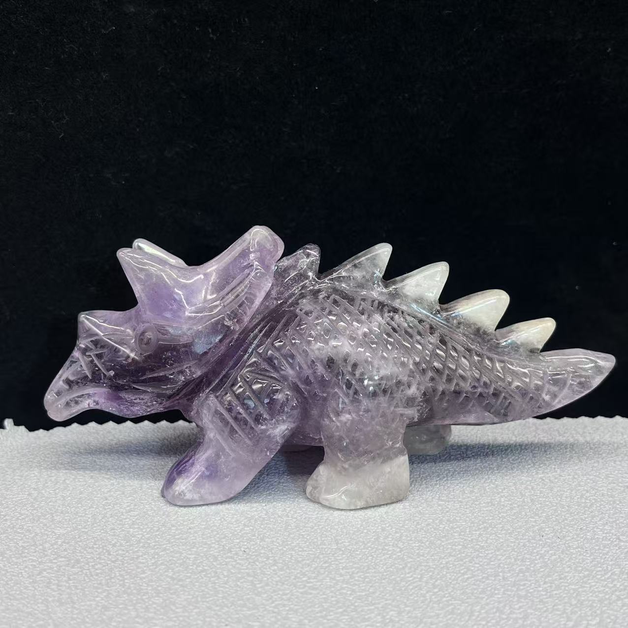 Natural amethyst dino carving