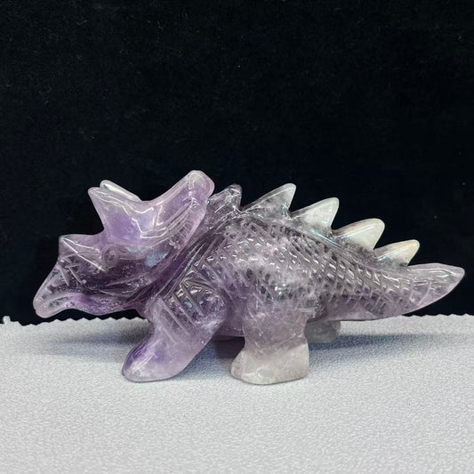 Natural amethyst dino carving