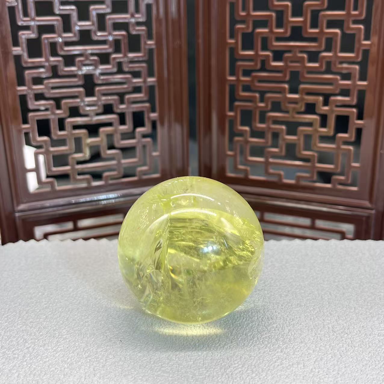 Natural citrine sphere