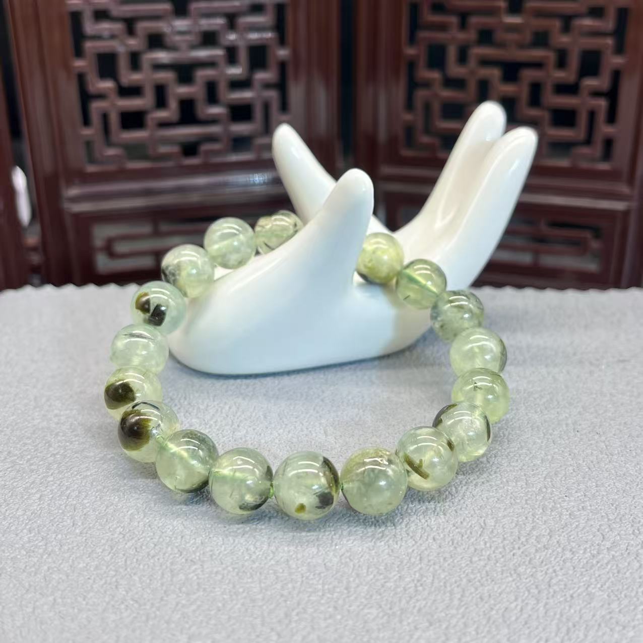 Natural prehnite bracelet