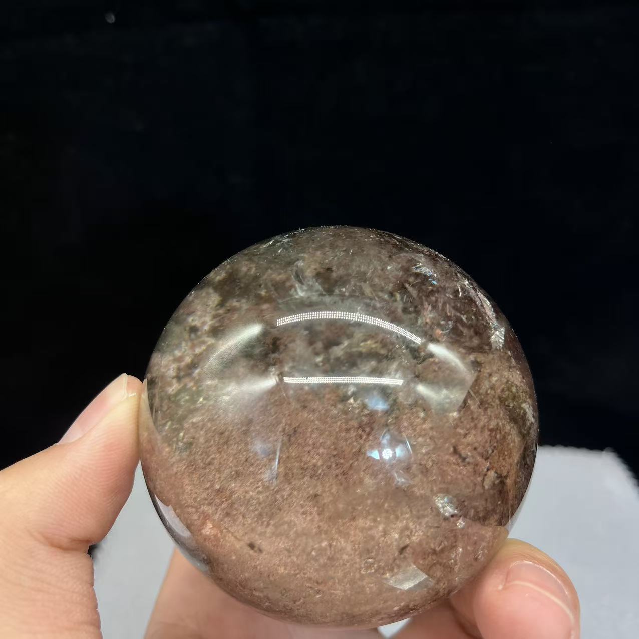 Natural garden quartz crystal sphere