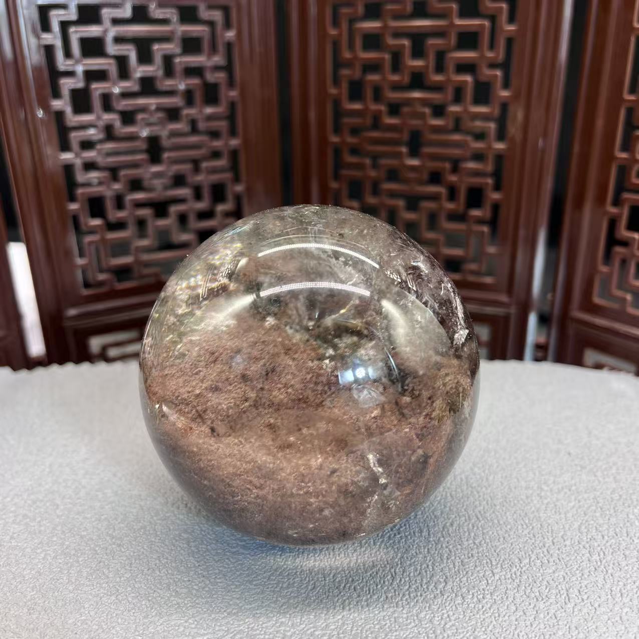 Natural garden quartz crystal sphere