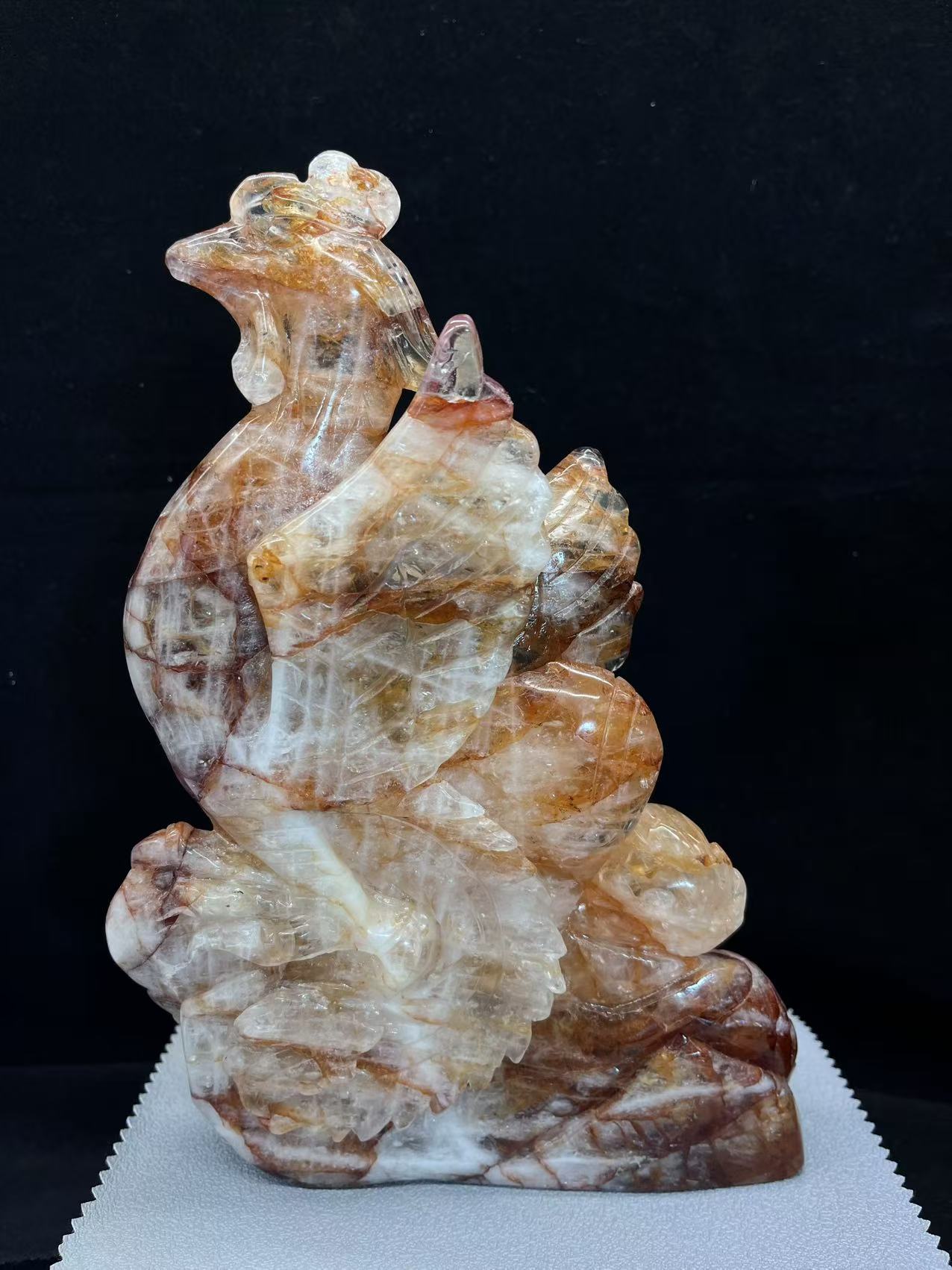 Natural fire quartz phoenix ornaments