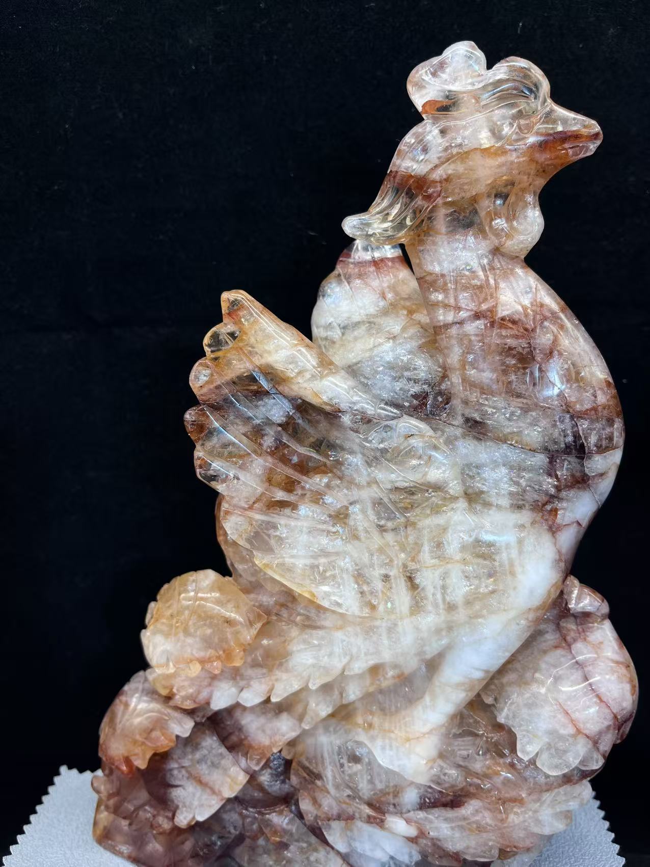 Natural fire quartz phoenix ornaments