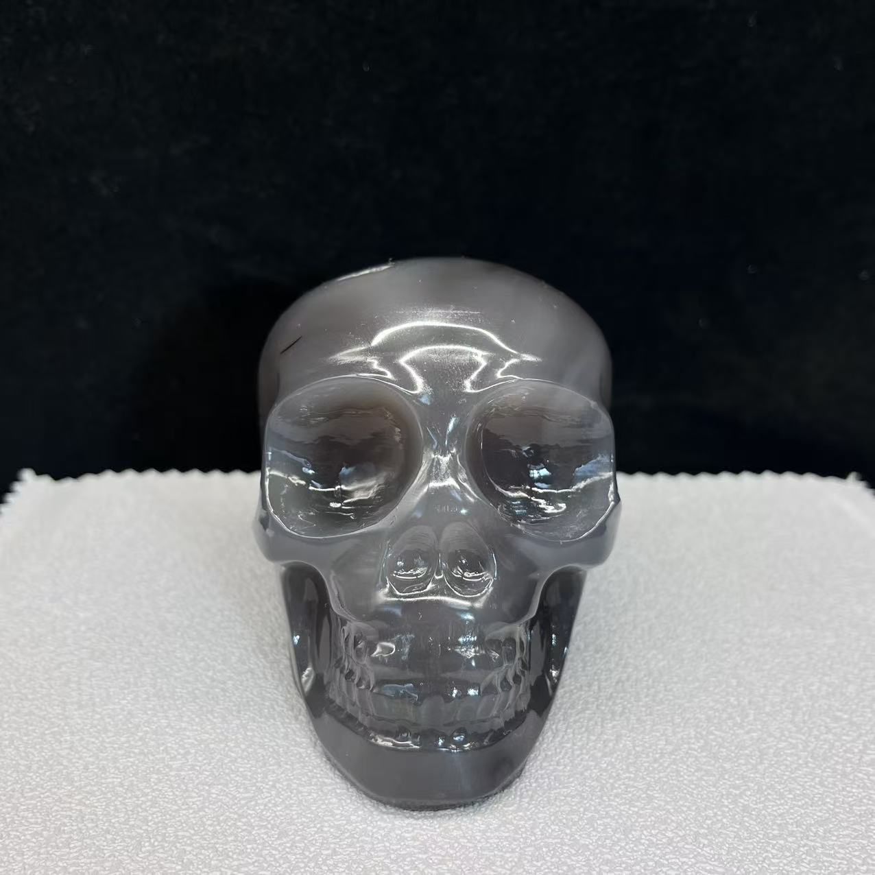 Natural volcano agate skulls