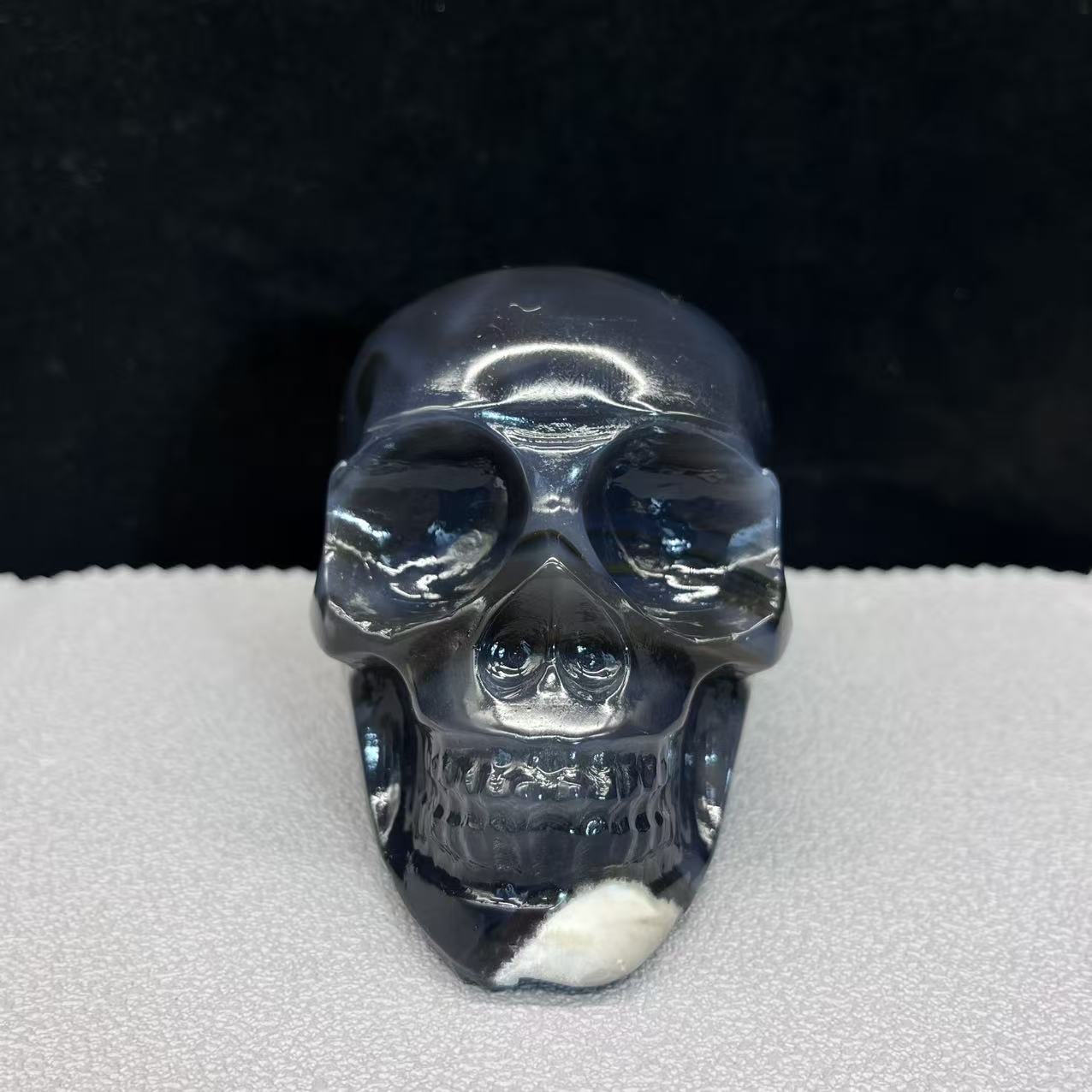 Natural volcano agate skulls