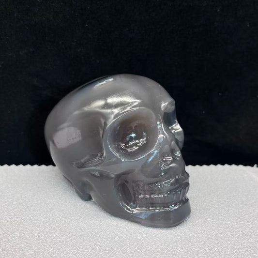 Natural volcano agate skulls