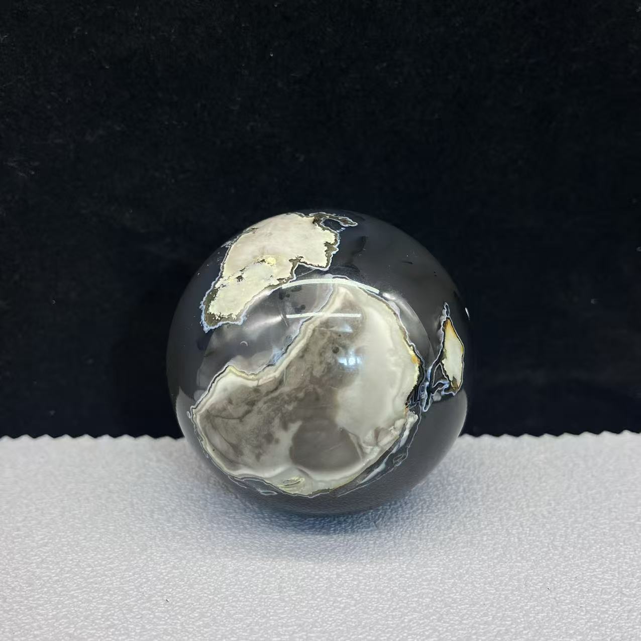 Natural volcano agate sphere