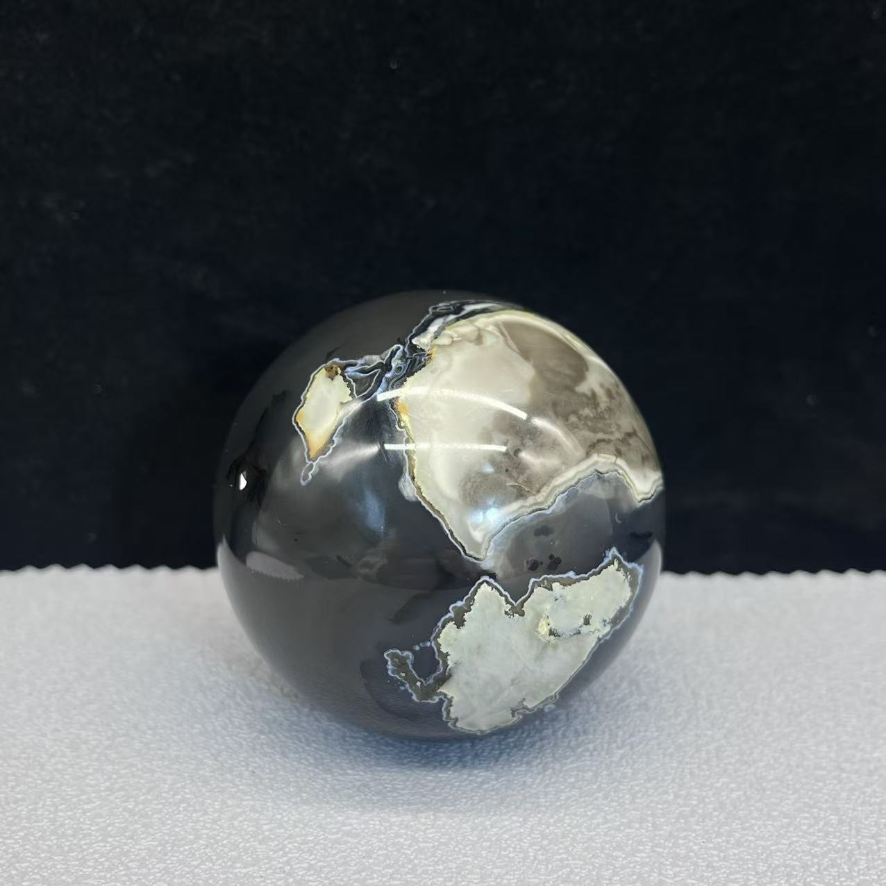 Natural volcano agate sphere