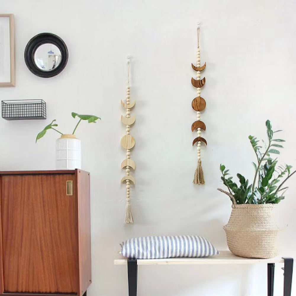 Moon wood ornaments