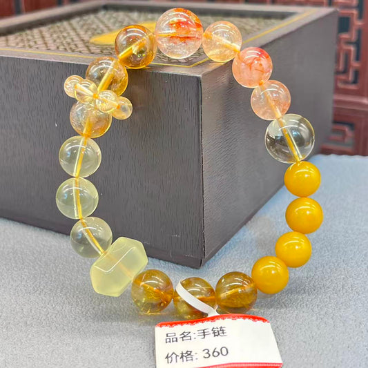 Natural crystal design bracelet