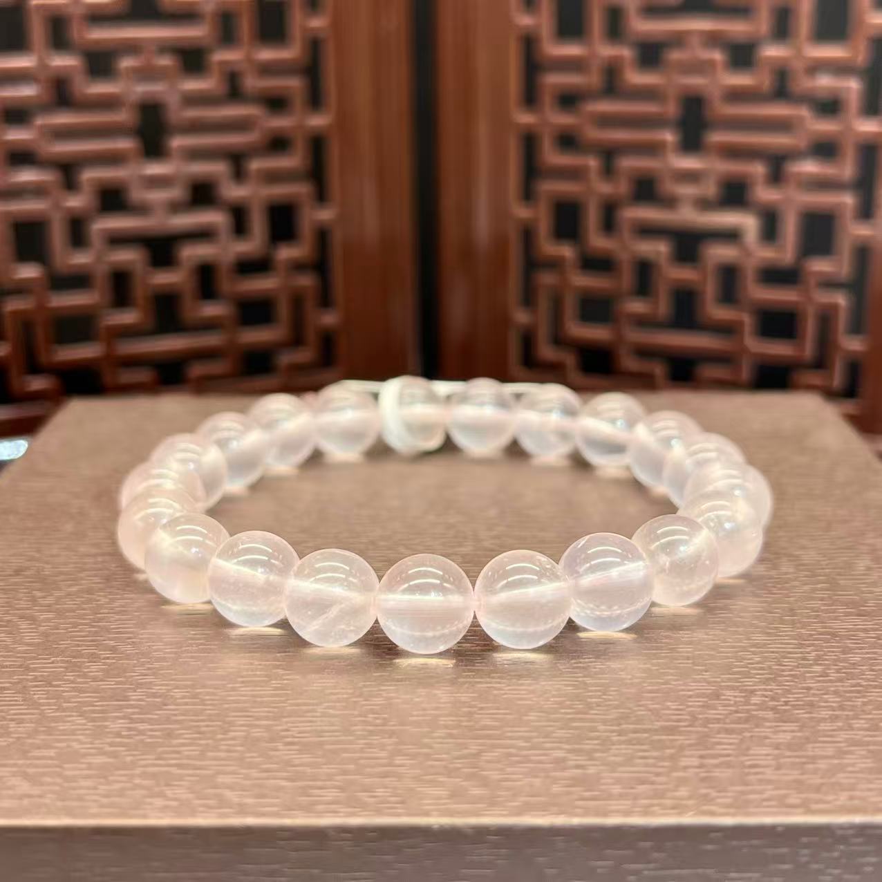 Natural pink crystal bracelet