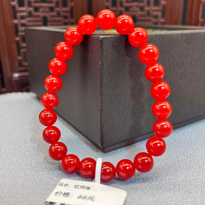 Natural red agate bracelet
