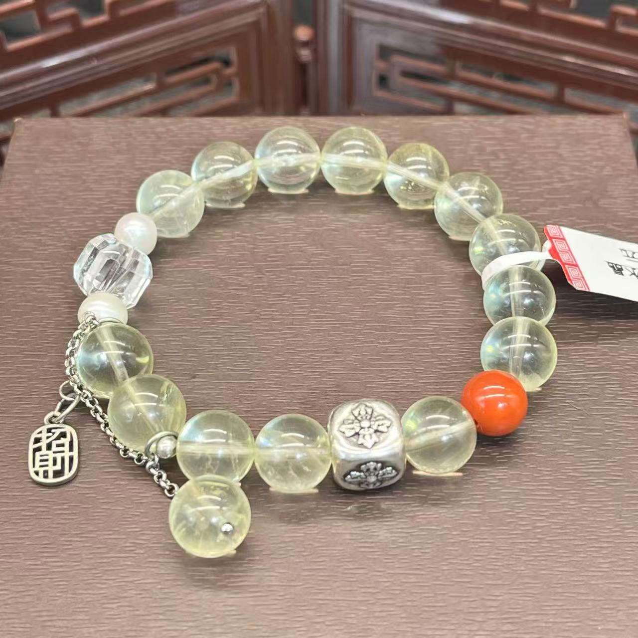 Natural citrine design bracelet