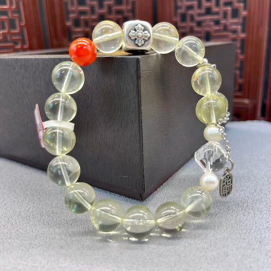 Natural citrine design bracelet