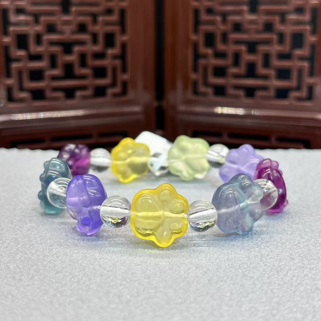 Natural fluorite design bracelet