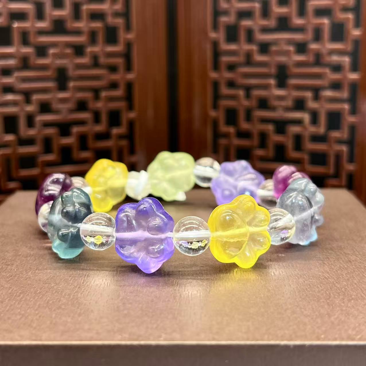 Natural fluorite design bracelet