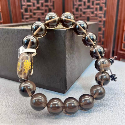 Natural tea crystal bracelet