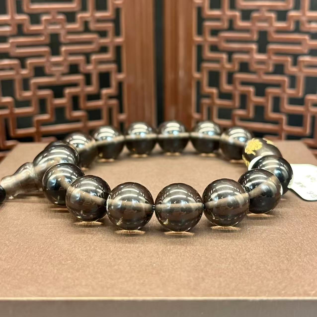 Natural tea crystal bracelet