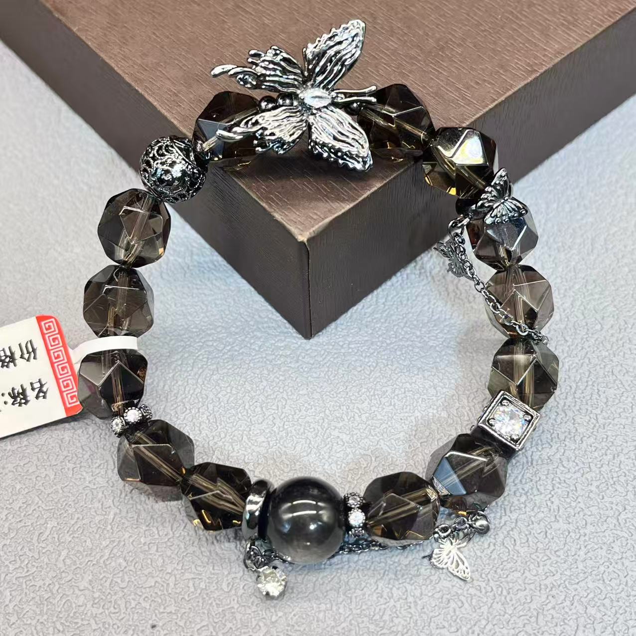 Natural tea crystal bracelet