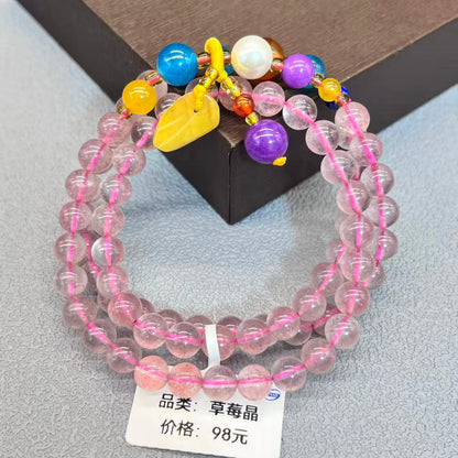 Natural strawberry crystal design bracelet