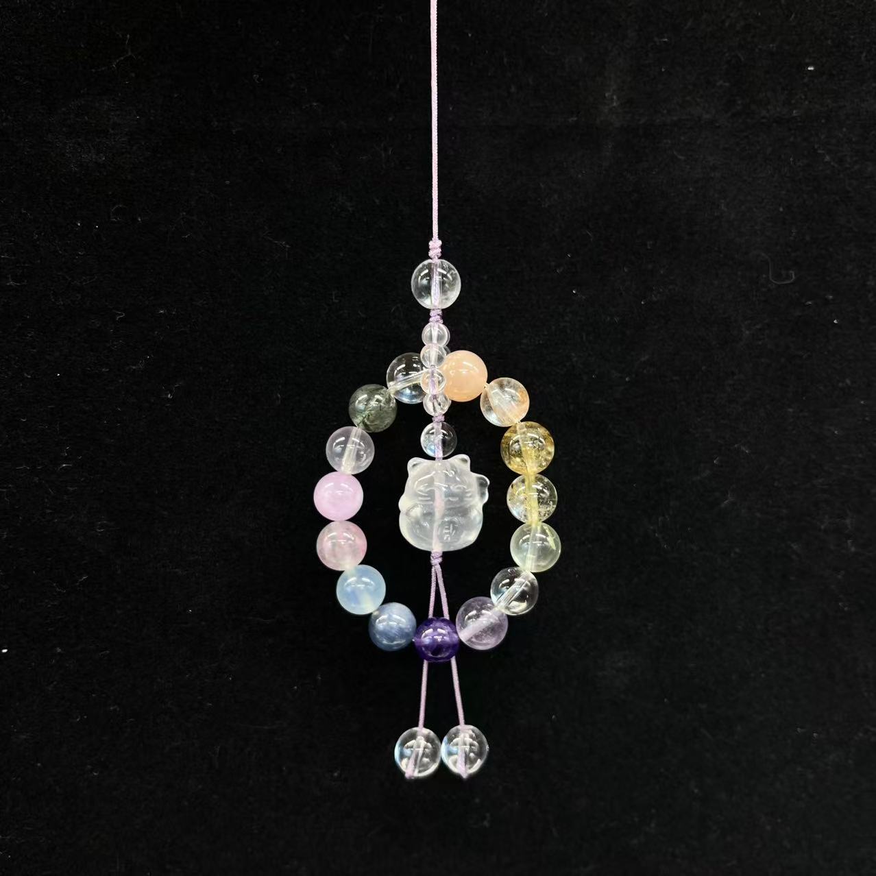 Natural crystal mobile phone chain design