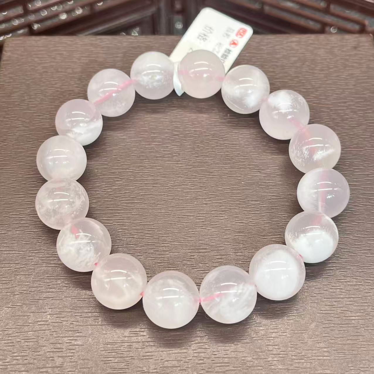 Natural pink crystal bracelet