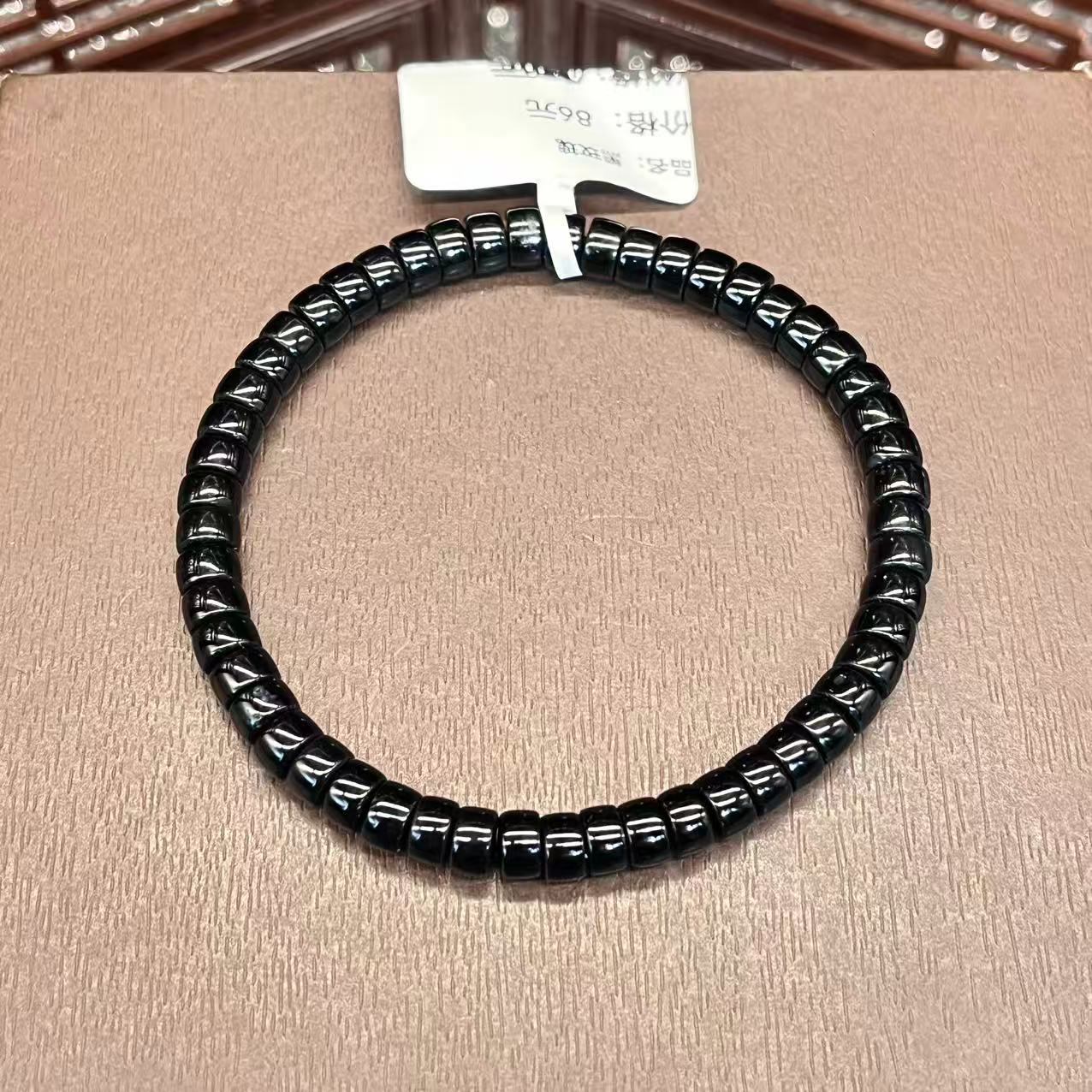 Natural black agate bracelet