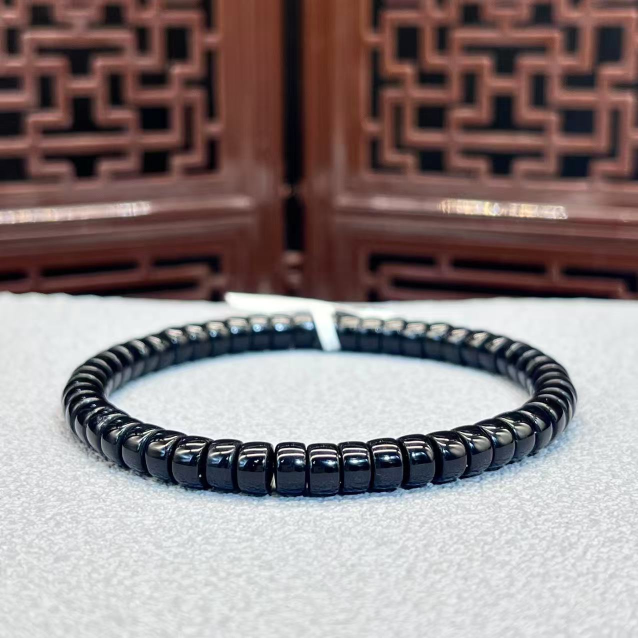 Natural black agate bracelet