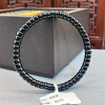 Natural black agate bracelet