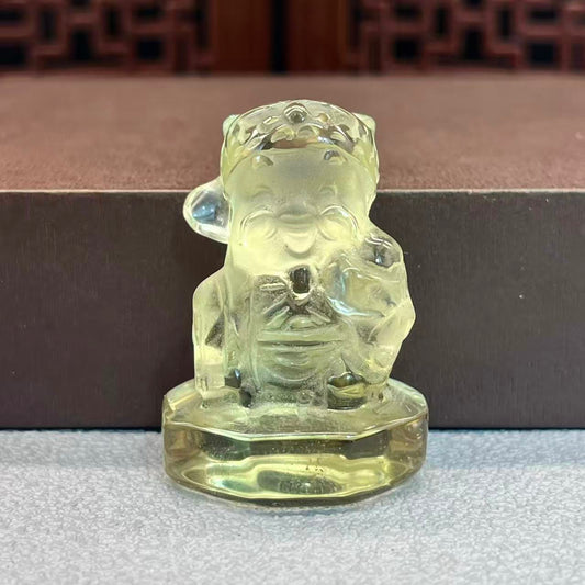 Natural citrine god of wealth ornaments