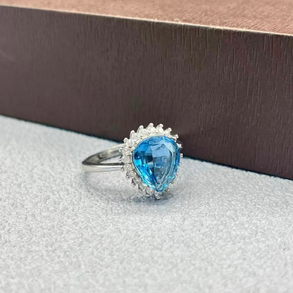 Natural topa stone ring