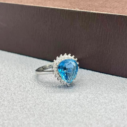 Natural topa stone ring