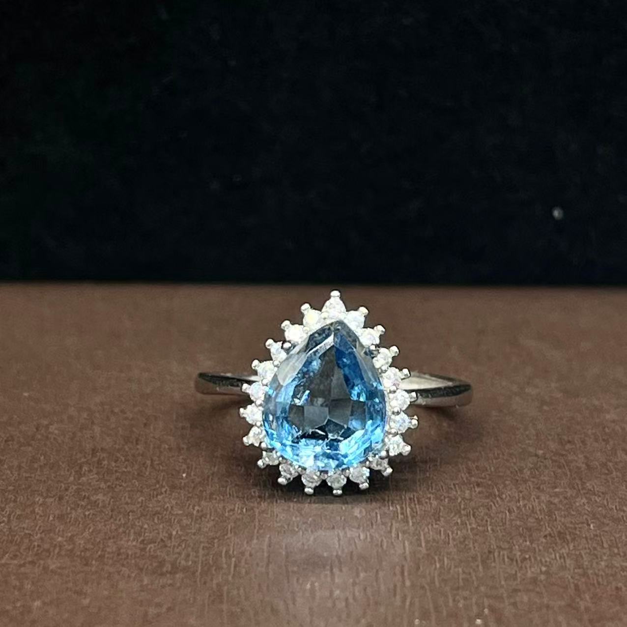 Natural topa stone ring