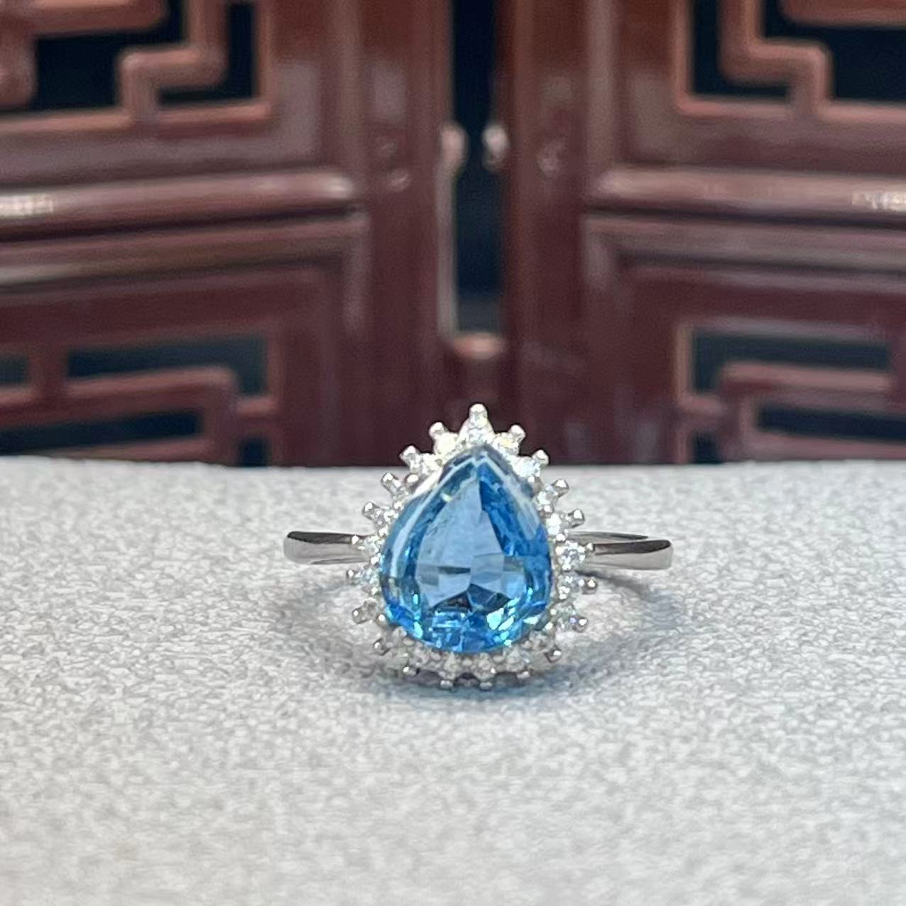 Natural topa stone ring