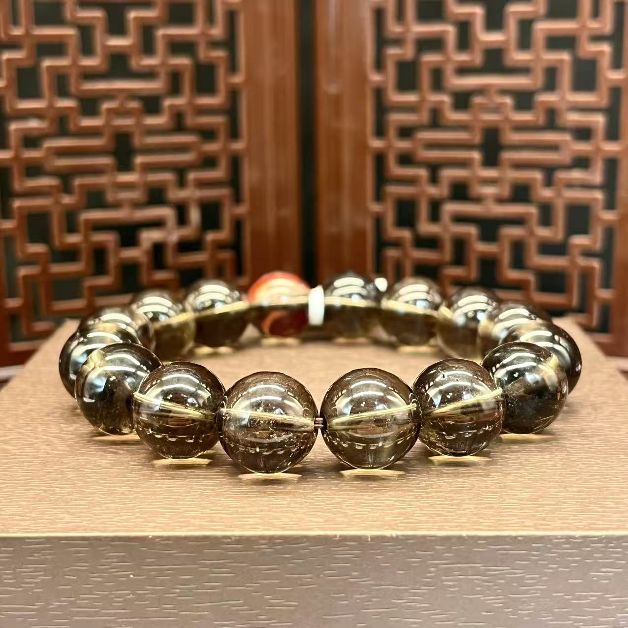 Natural tea crystal bracelet