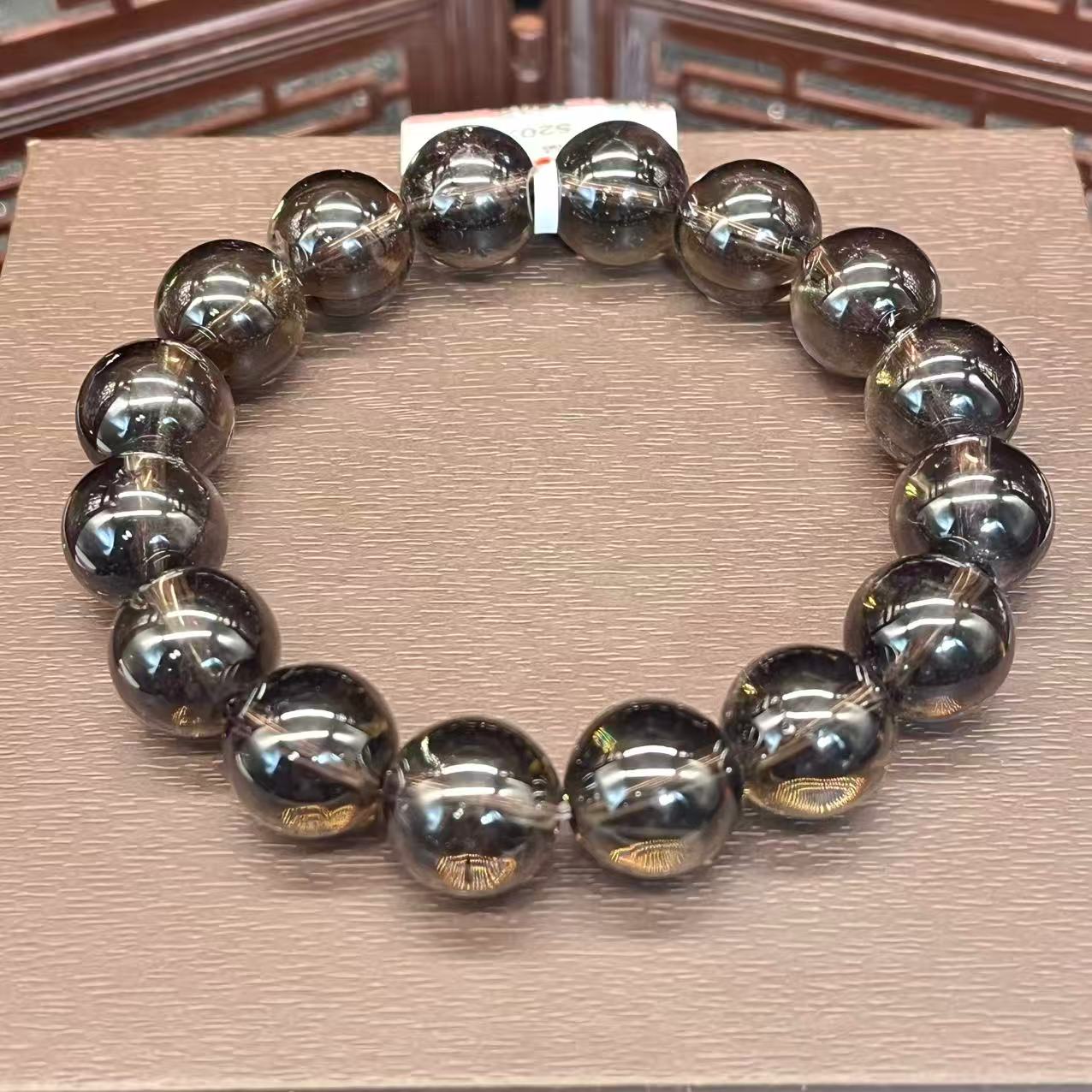 Natural tea crystal bracelet
