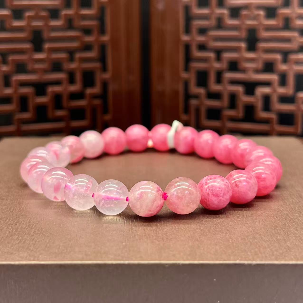 Natural rose stone bracelet