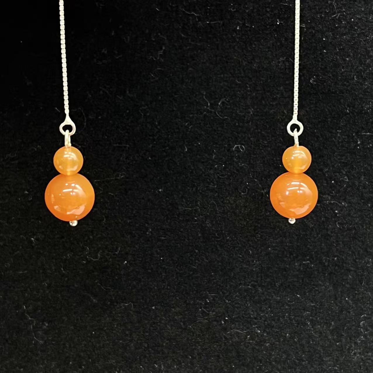 Natural agate gourd earrings