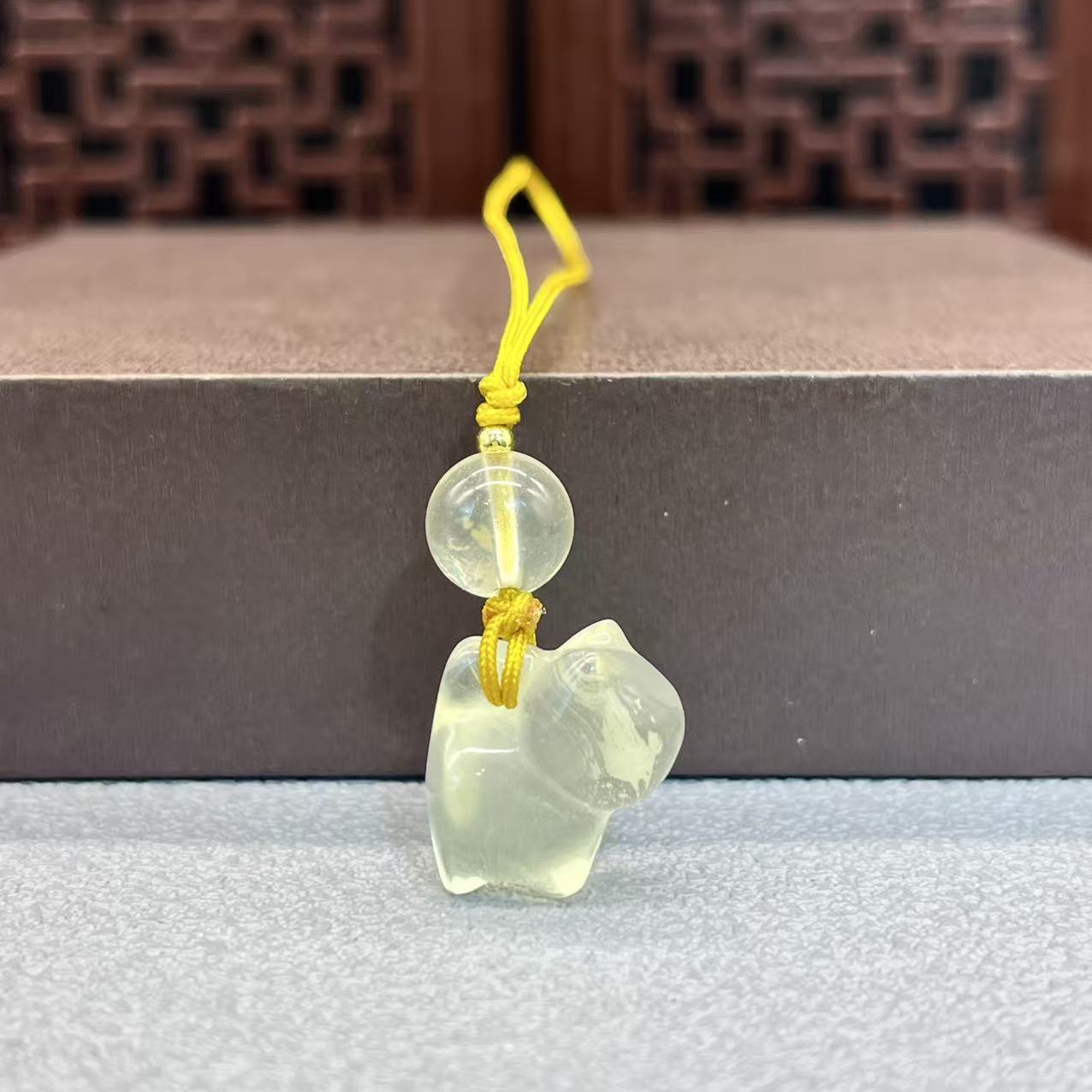 Natural citrine mobile phone chain