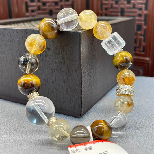Natural crystal design bracelet