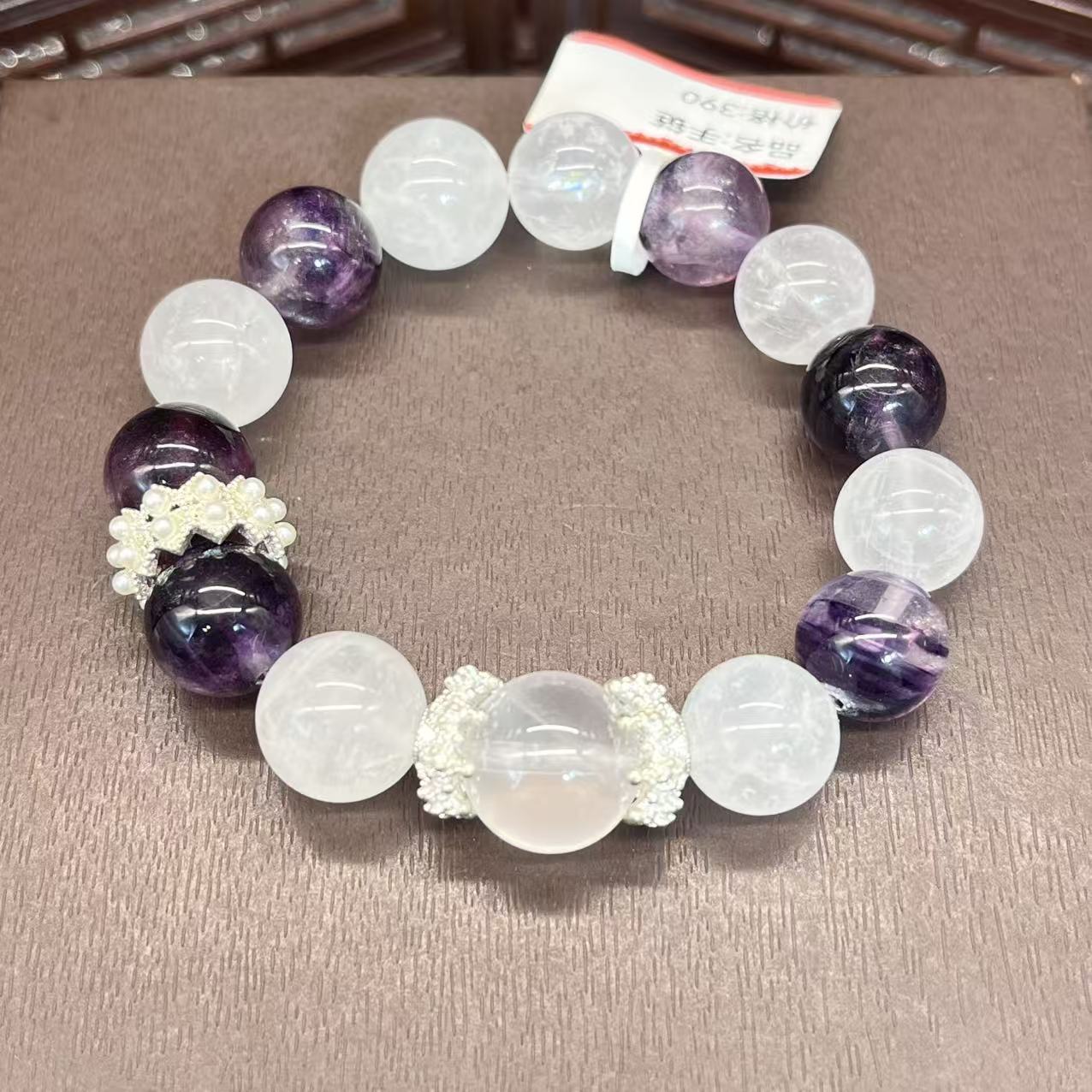 Natural crystal design bracelet