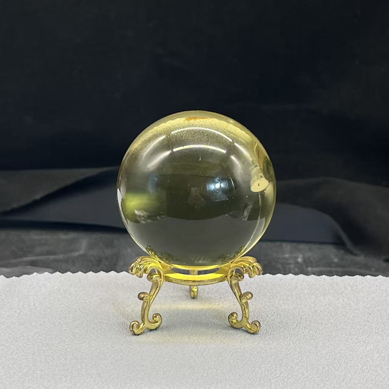 Natural citrine sphere