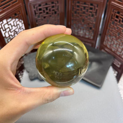 Natural citrine sphere