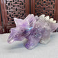 Natural amethyst dino carving
