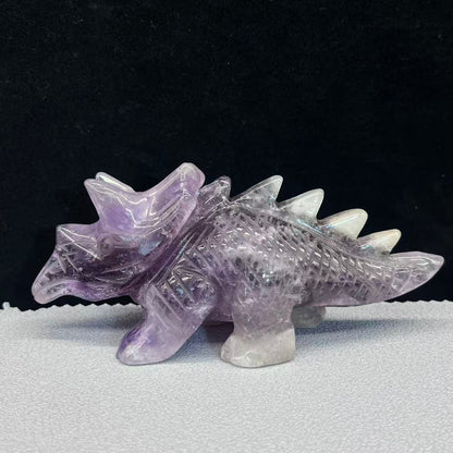 Natural amethyst dino carving